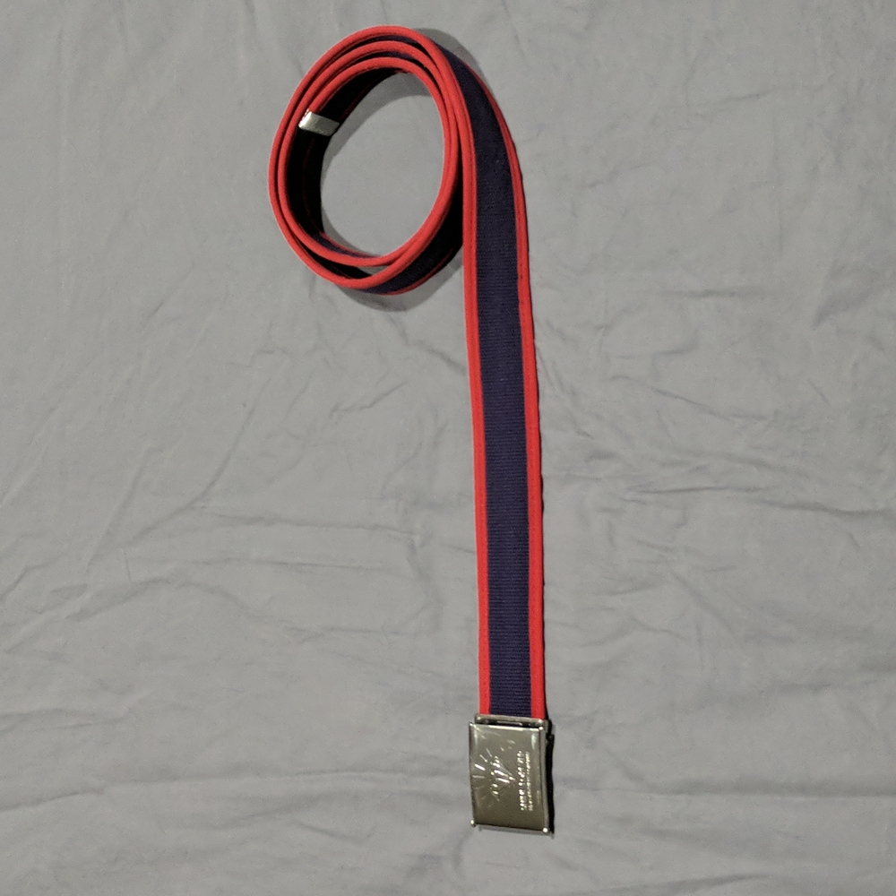 Adjustable Red and Navy Diamond Supply Co Canvas Belt "Shine Forever"
